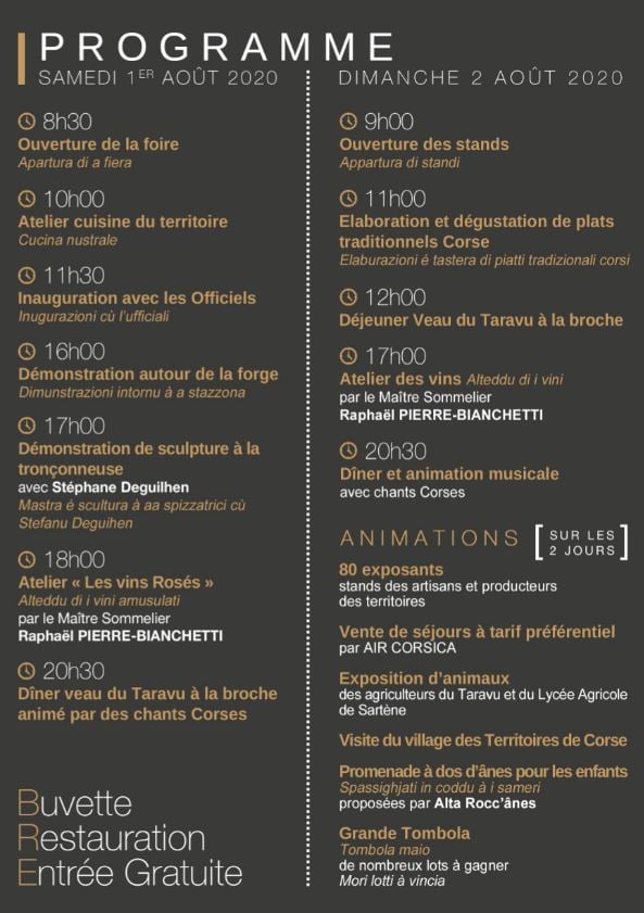 Programme de la foire de Filitosa