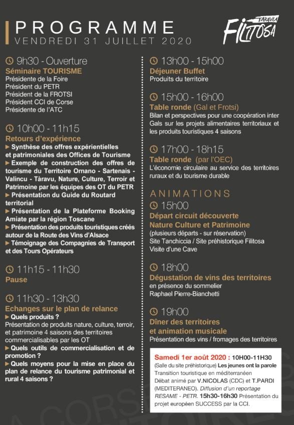 Programme de la foire de Filitosa 2020